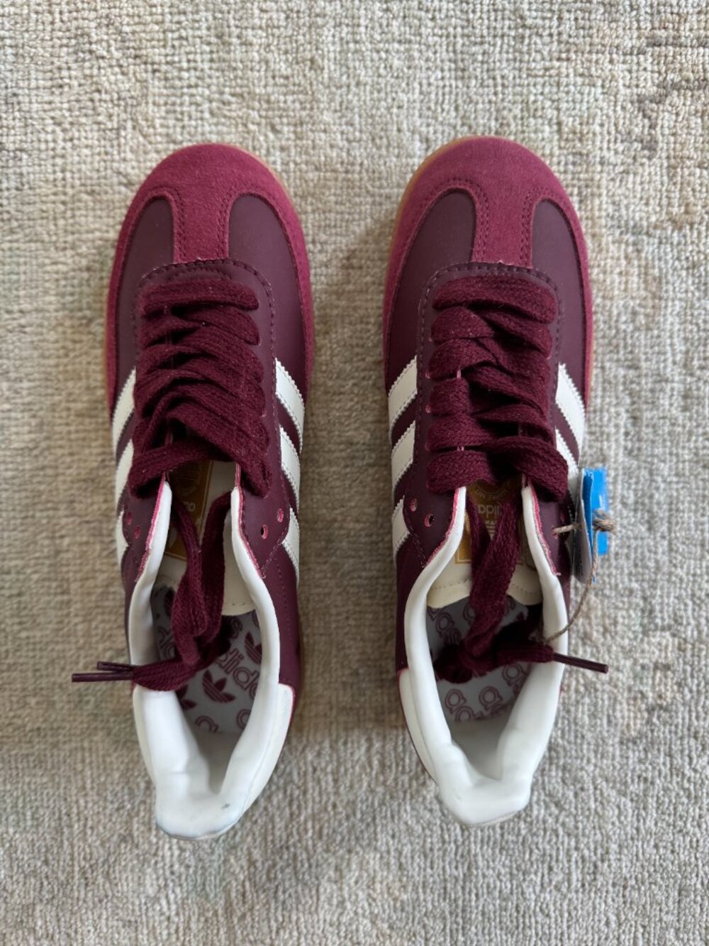 NWT Adidas Samba OG Maroon Burgundy, Sz 6.5 - Picture 4 of 8